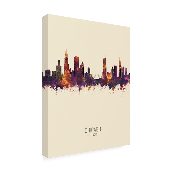 Michael Tompsett 'Chicago Illinois Skyline Portrait III' Canvas Art,35x47